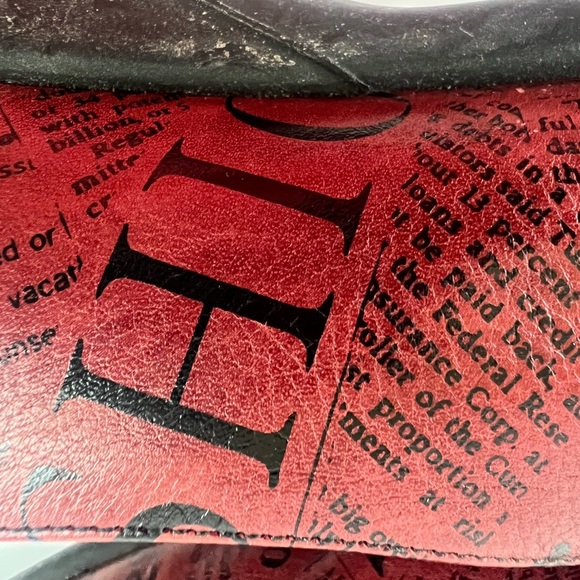 Jose Saenz Vintage Red Print Genuine Leather Women's Flats EUR 41/US 8 - Picture 6 of 12